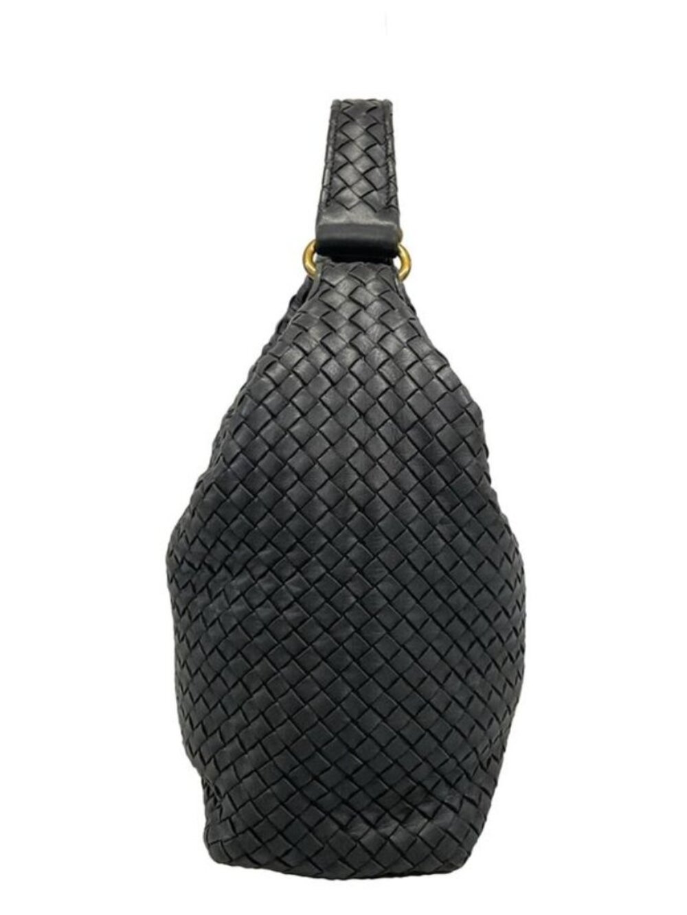 ★SOLD★ Bottega Veneta Shoulder Bag Sloane Intrecciato Black Leather - Picture 4 of 15